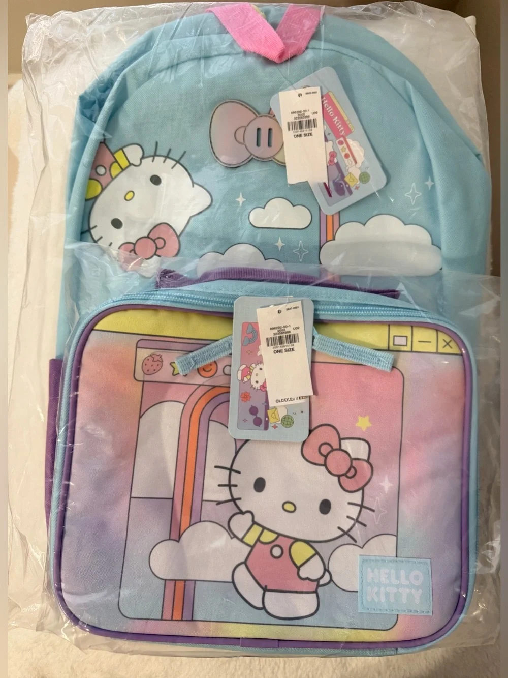 Hello Kitty Pastel Blue, Pink & Purple Kids Backpack